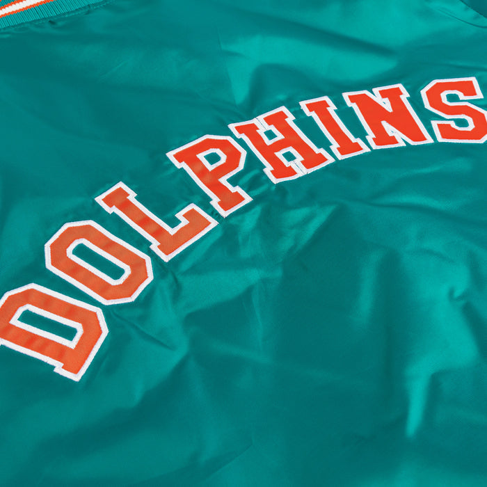 Shoe Palace Exclusive Miami Dolphins Satin Bomber Mens Jacket (Blue/Orange)