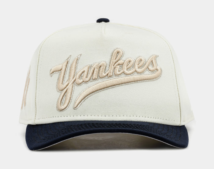 Shoe Palace Exclusive New York Yankees Chrome 950AF Snapback Mens Hat (Beige/White)