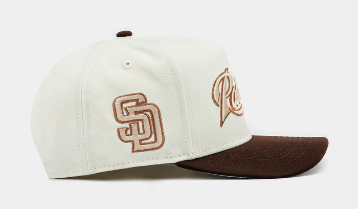 Shoe Palace Exclusive San Diego Padres Chrome 950AF Snapback Mens Hat (Beige/Brown)
