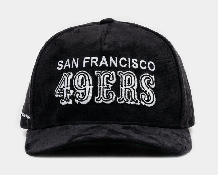 Shoe Palace Exclusive San Francisco 49ers Black Suede 950AF Snapback Mens Hat (Black)