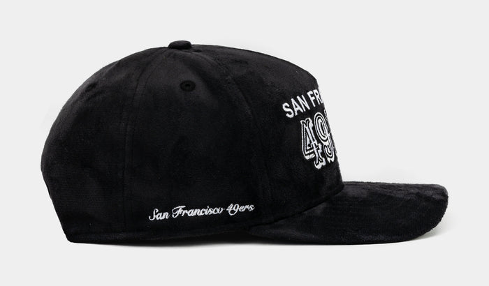 Shoe Palace Exclusive San Francisco 49ers Black Suede 950AF Snapback Mens Hat (Black)