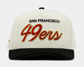 Shoe Palace Exclusive San Francisco 49ers Chrome Script 950AF Snapback Mens Hat (Beige/Red)