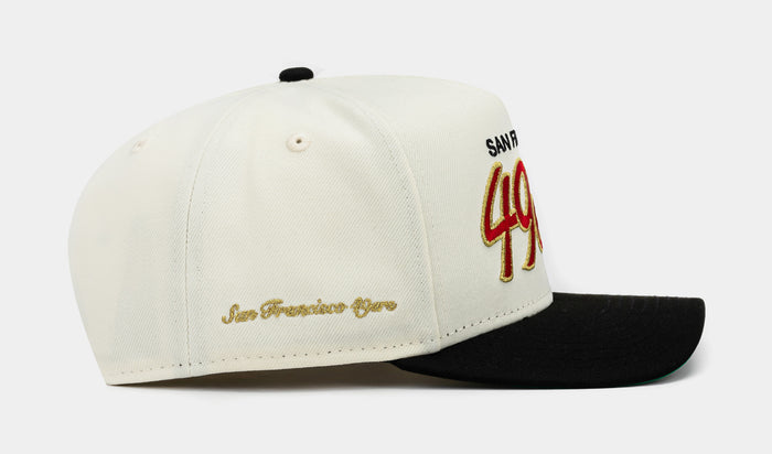 Shoe Palace Exclusive San Francisco 49ers Chrome Script 950AF Snapback Mens Hat (Beige/Red)