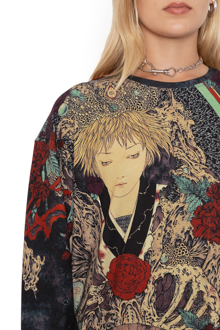 BlackMilk Clothing - Takato Yamamoto Shu-Ra Long Sleeve Oversized Tee