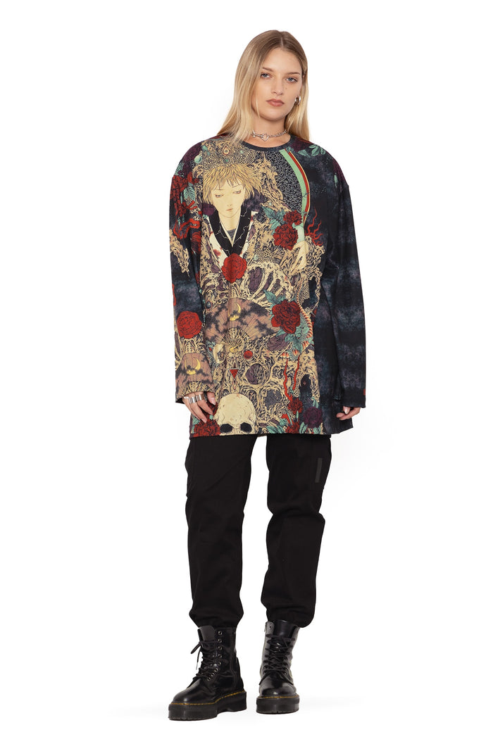 BlackMilk Clothing - Takato Yamamoto Shu-Ra Long Sleeve Oversized Tee