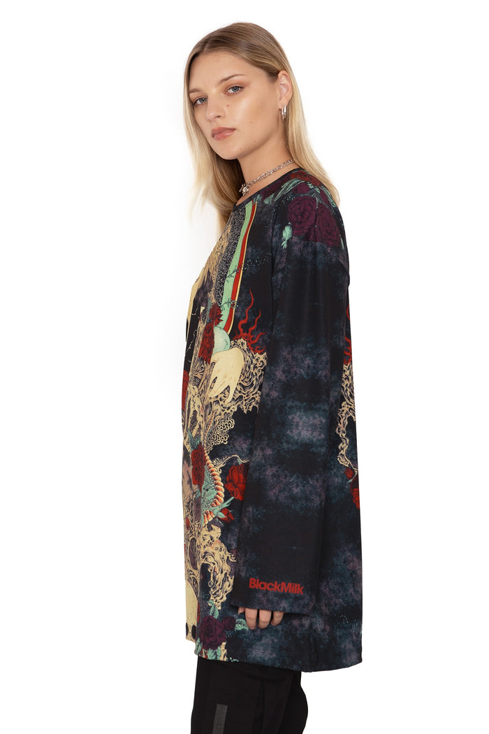 BlackMilk Clothing - Takato Yamamoto Shu-Ra Long Sleeve Oversized Tee