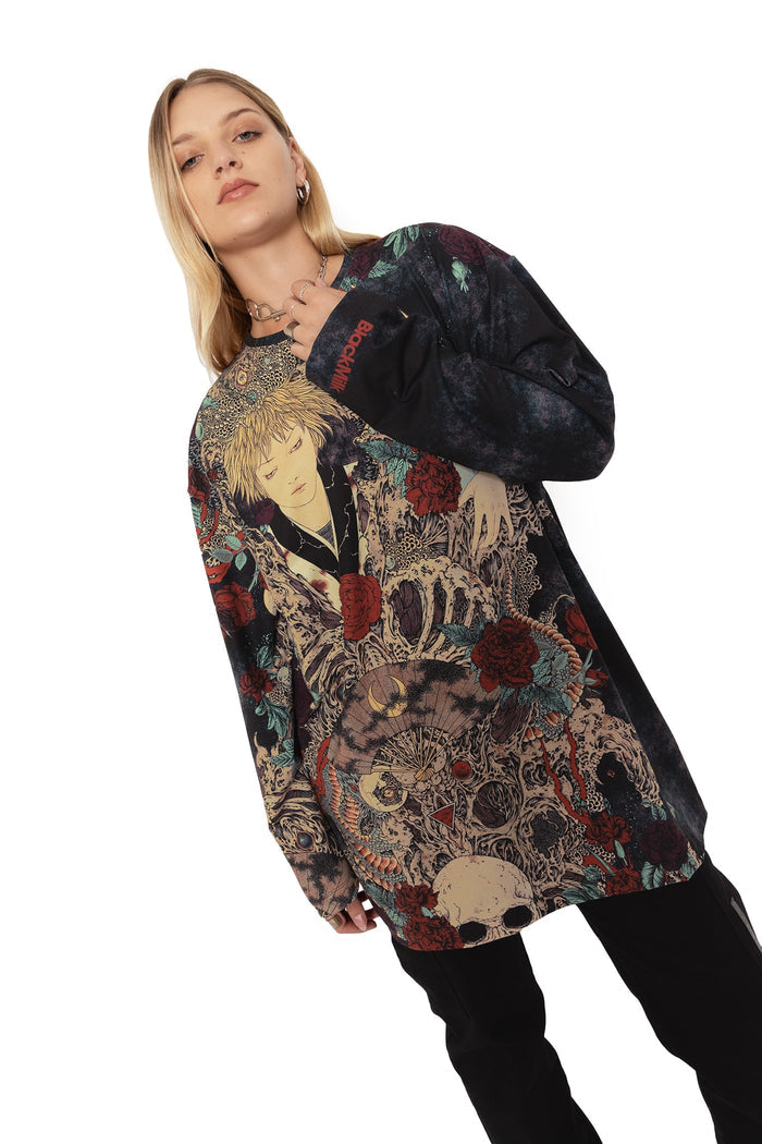 BlackMilk Clothing - Takato Yamamoto Shu-Ra Long Sleeve Oversized Tee