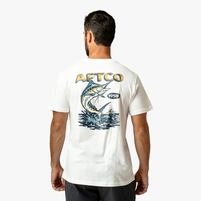 White $Model is 6'0" 182lbs Size M$