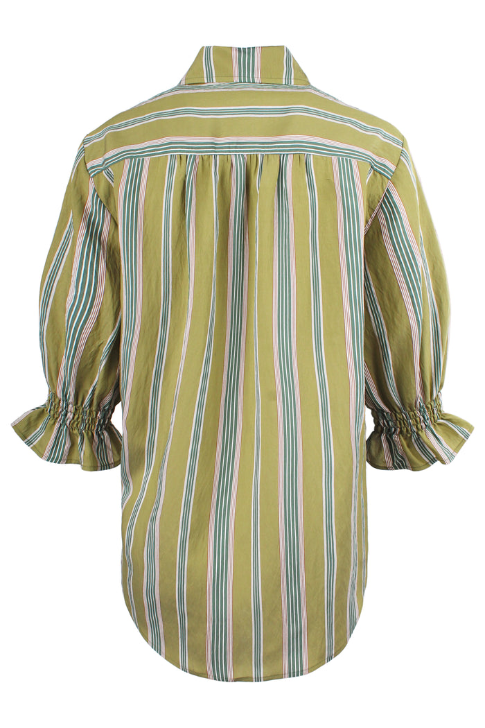 Striped shirt with long sleeves on a white background