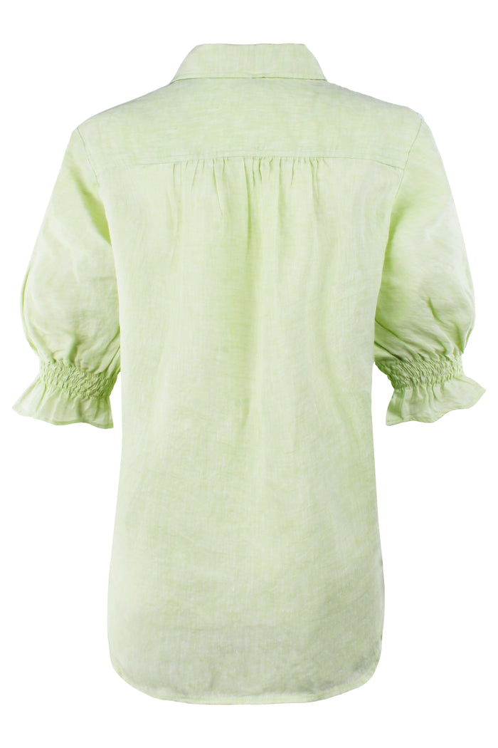 Sirena Shirt Washed Linen Key Lime Green