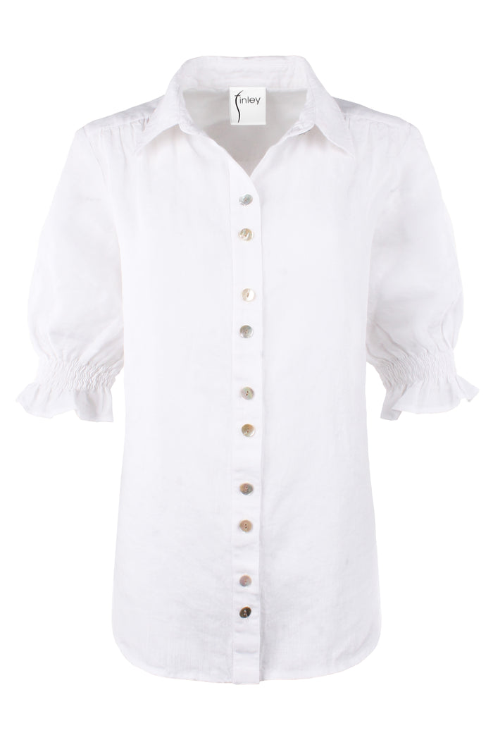 Sirena Shirt Washed Linen White