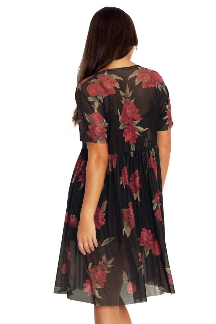 BlackMilk Clothing - Skeletal Dragon Sheer Smock Dress