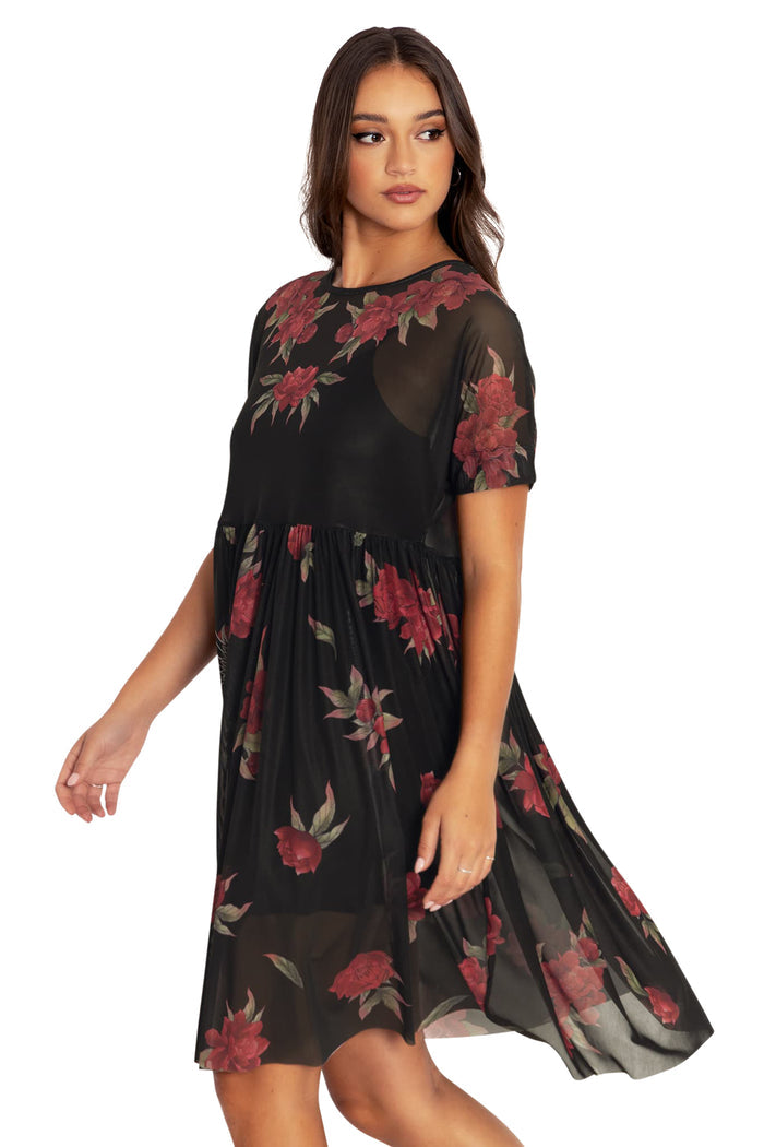 BlackMilk Clothing - Skeletal Dragon Sheer Smock Dress