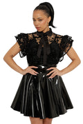 Skull Lace Frill Sleeve Top