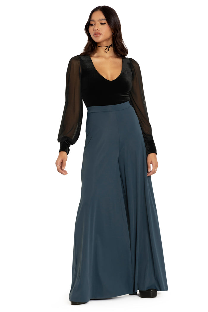 BlackMilk Clothing - Sleek Teal Palazzo Pants