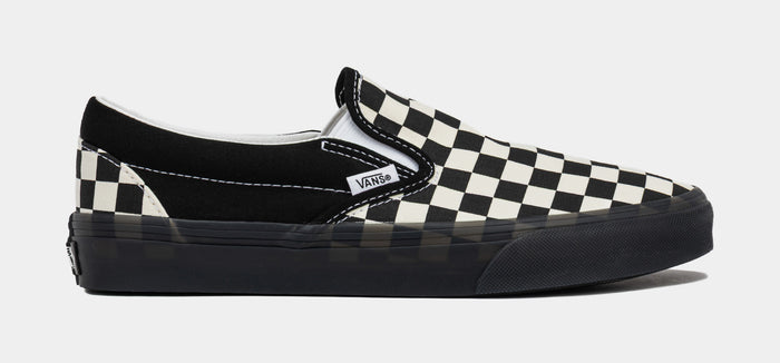 Slip On Checkered Mens Lifestyle Shoes (Black/White)