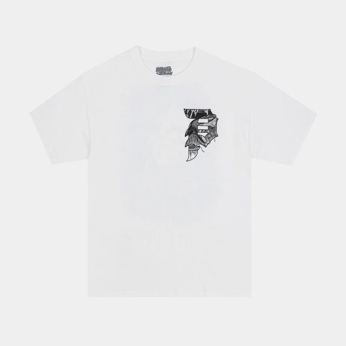 Snake Graphic Mens Short Sleeve Shirt (White/Black)