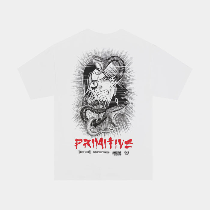 Snake Graphic Mens Short Sleeve Shirt (White/Black)