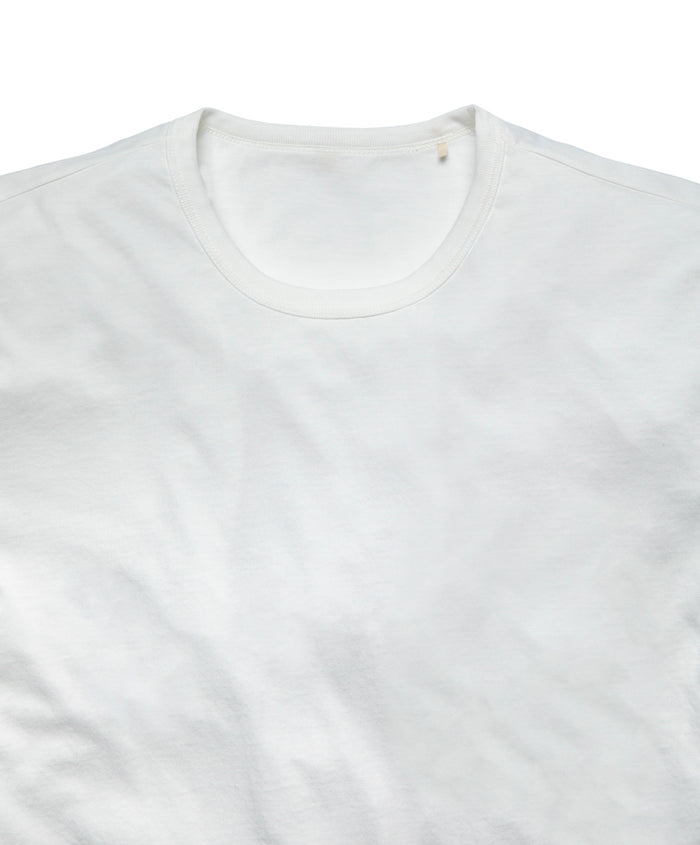Collar of plain white tee