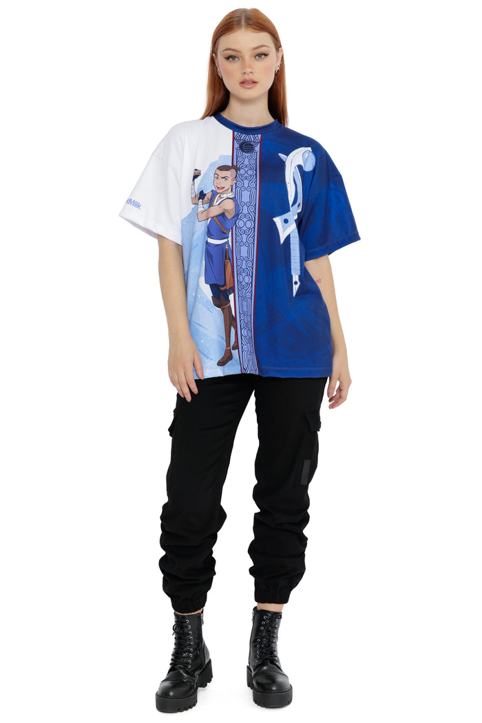 Avatar: The Last Airbender x BlackMilk Sokka Big Tee inspired by the Water Tribe, official licensed Avatar fashion collection