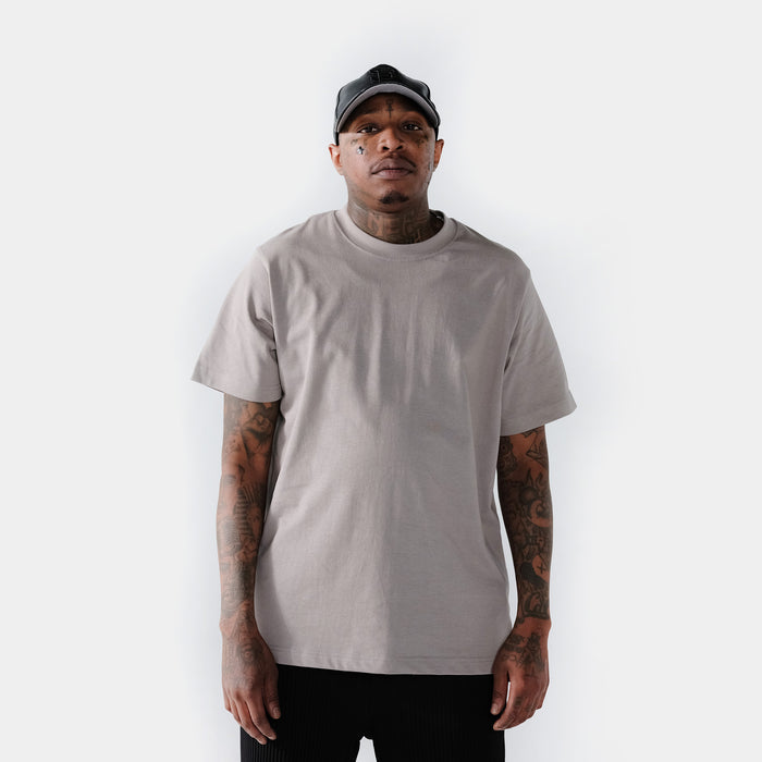 Solid Novelty Mens Short Sleeve Shirt (Stone Grey)