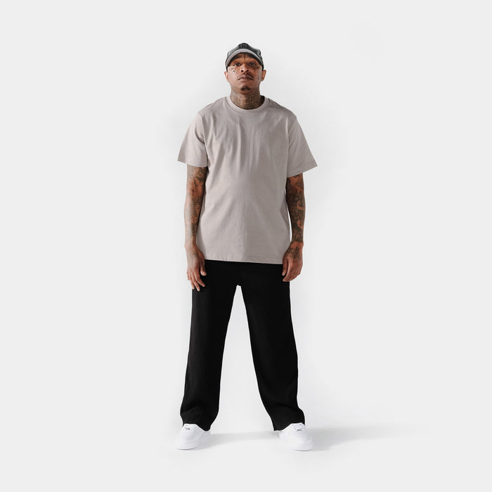 Solid Novelty Mens Short Sleeve Shirt (Stone Grey)