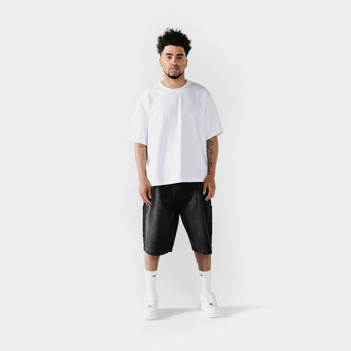 Solid Novelty Mens Short Sleeve Shirt (White)
