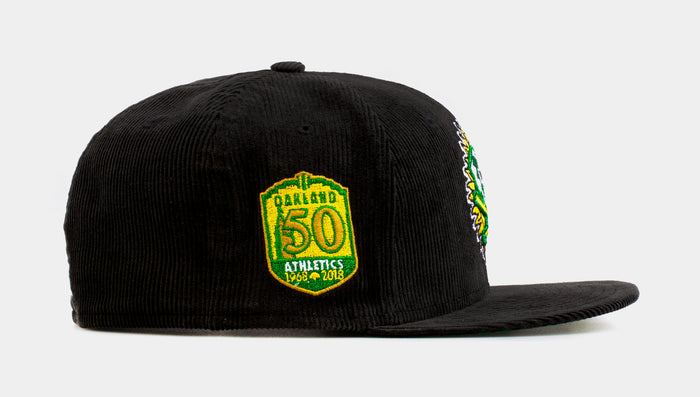 SP Exclusive Black Corduroy Oakland A's 59Fifty Mens Fitted Hat (Black)