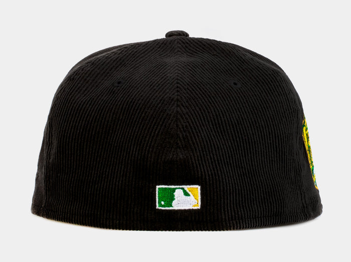 SP Exclusive Black Corduroy Oakland A's 59Fifty Mens Fitted Hat (Black)