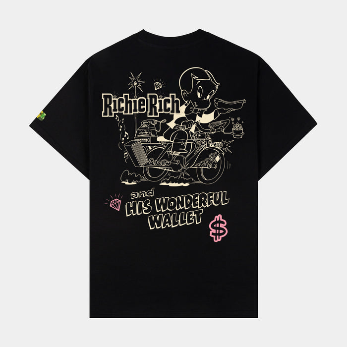 SP x Richie Rich Wonderful Wallet Mens Short Sleeve Shirt (Black/Cream)