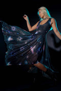 BlackMilk Clothing - Space Portals V Neck Handkerchief Dress