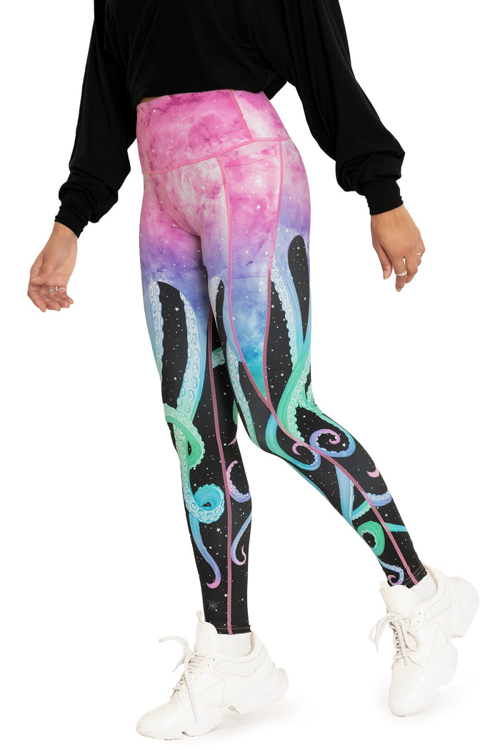 BlackMilk Clothing - space tentacles high waisted active leggings
