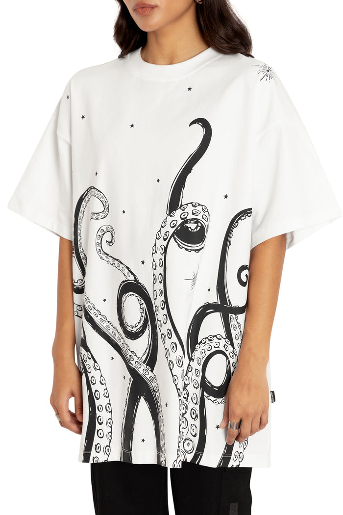 BlackMilk Clothing - Space Tentacles Mono Giant Tee