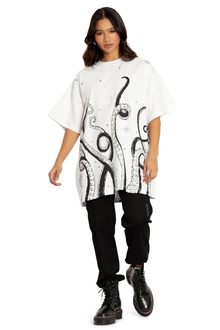 BlackMilk Clothing - Space Tentacles Mono Giant Tee