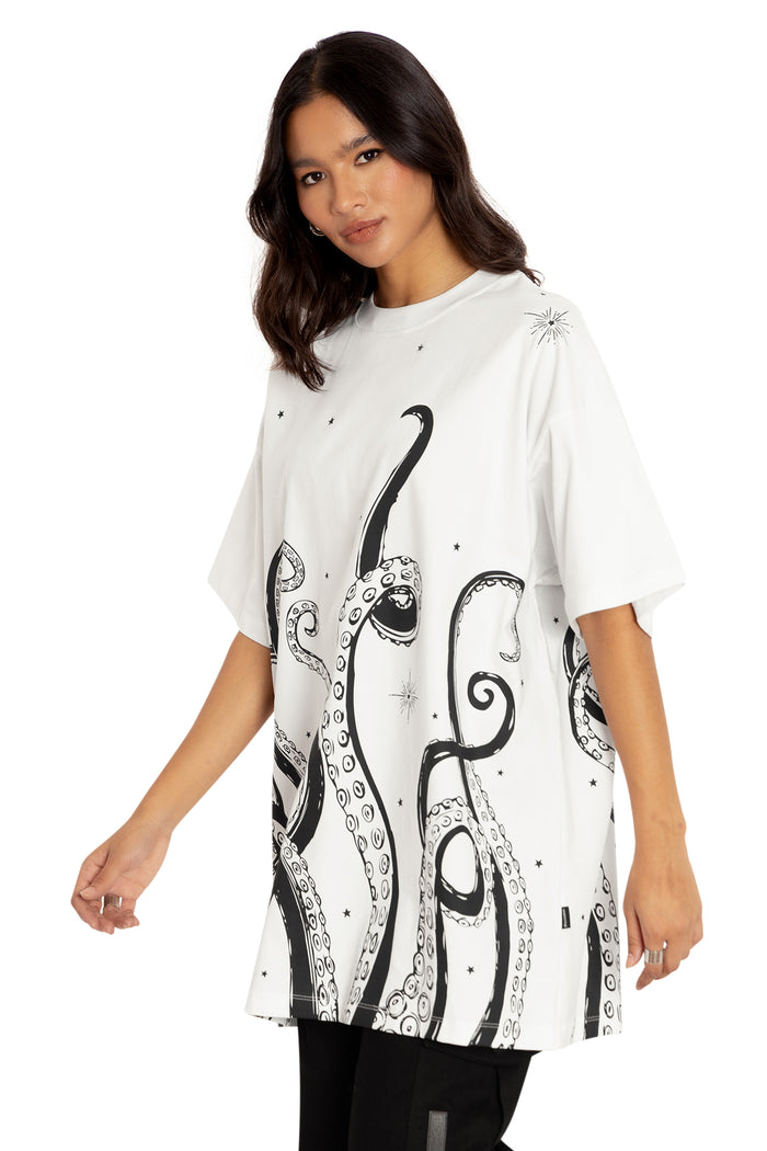 BlackMilk Clothing - Space Tentacles Mono Giant Tee