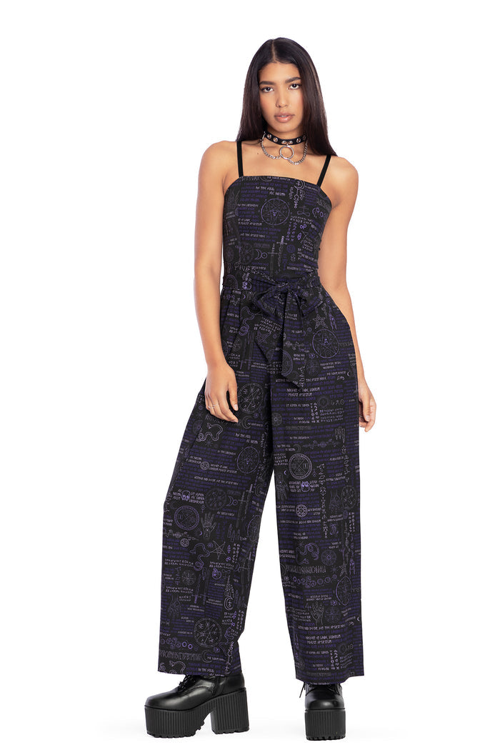 BlackMilk Clothing - Spellbook Long Picnic Jumpsuit