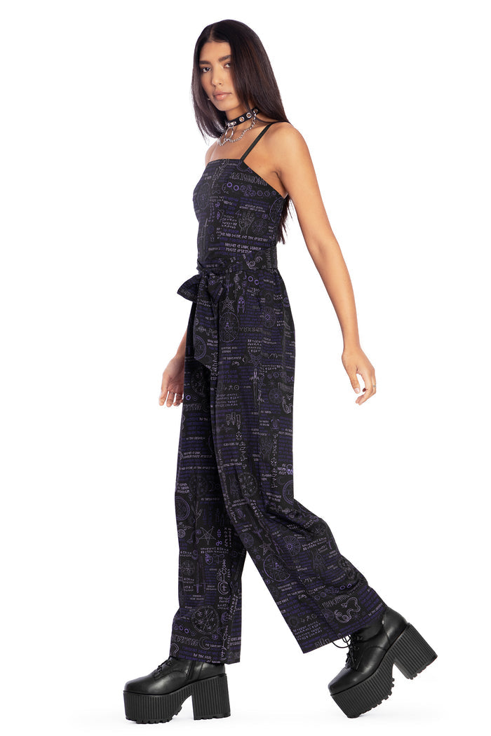 BlackMilk Clothing - Spellbook Long Picnic Jumpsuit