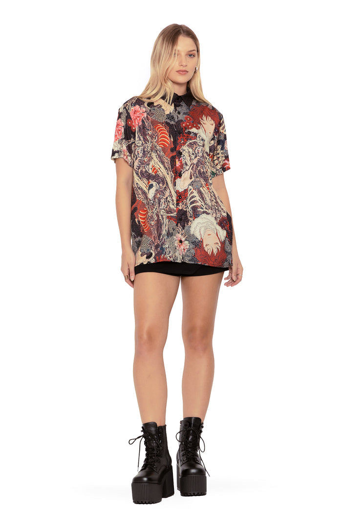 BlackMilk Clothing - Spirit Of A Dragon Boyfriend Shirt