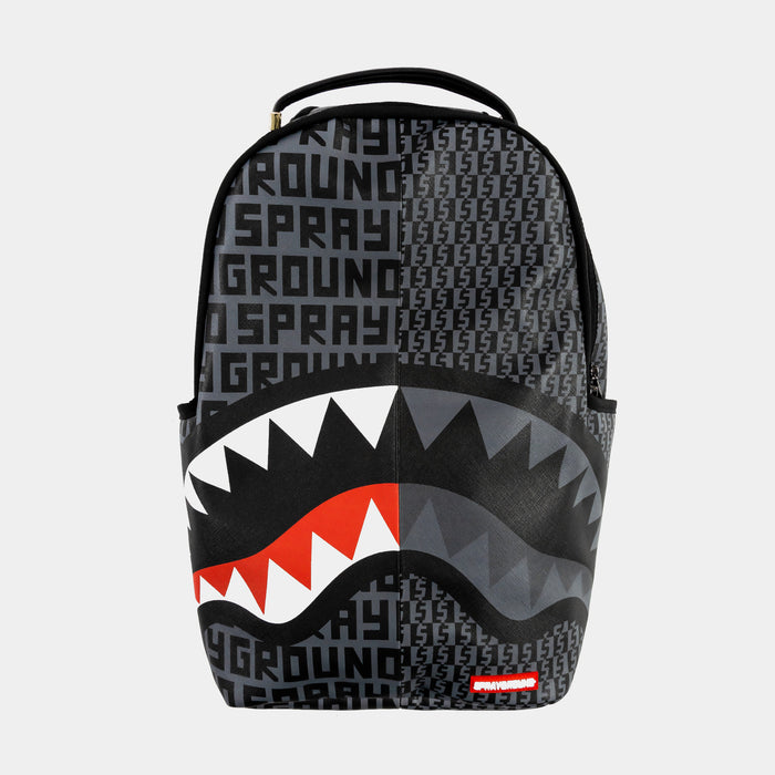 Split Money Check Mens Backpack (Grey/Black)