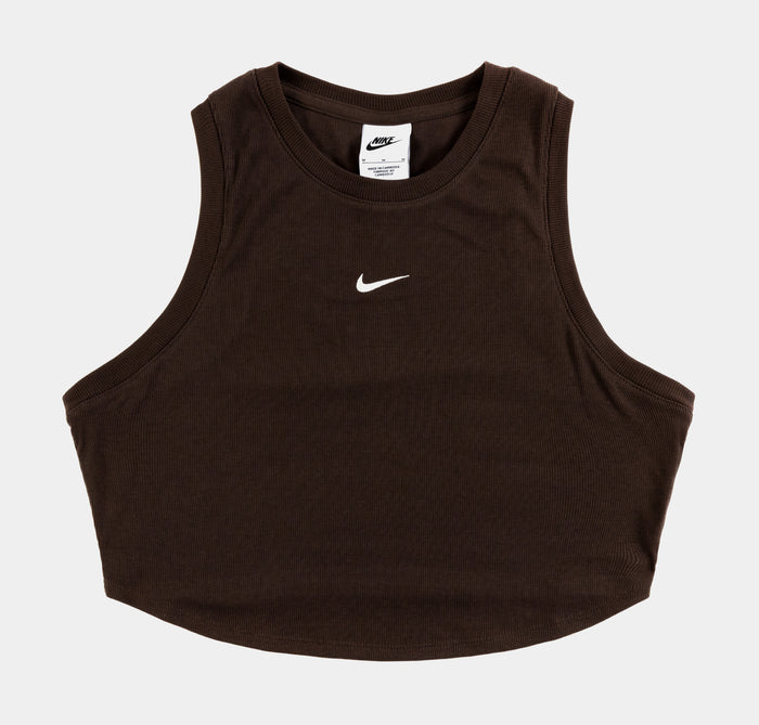 Sport Essentials Ribbed Womens Tank Top (Brown)