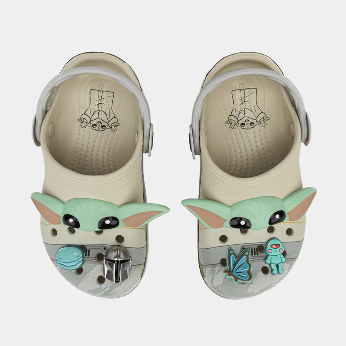 Star Wars Grogu Classic Clog Grade School Sandals (Beige/Green) Free Shipping