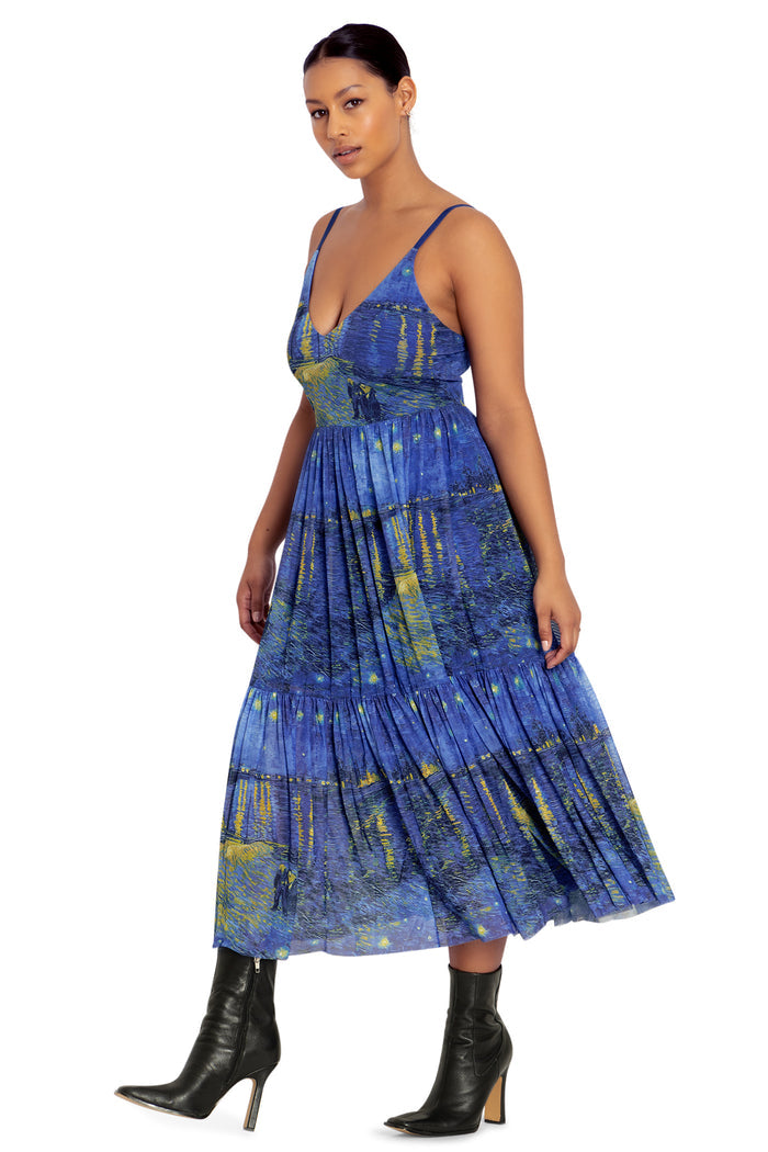 BlackMilk Clothing - Starry Night Over The Rhone Sheer Midaxi Dress