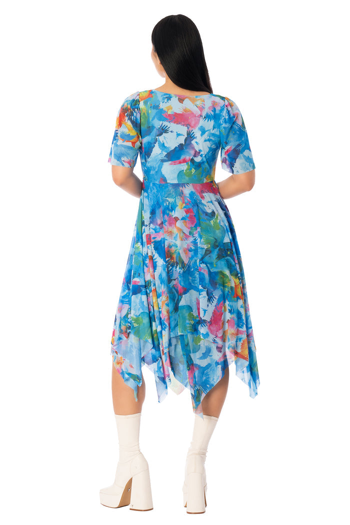 State of Mind Handkerchief Short Sleeve Dress