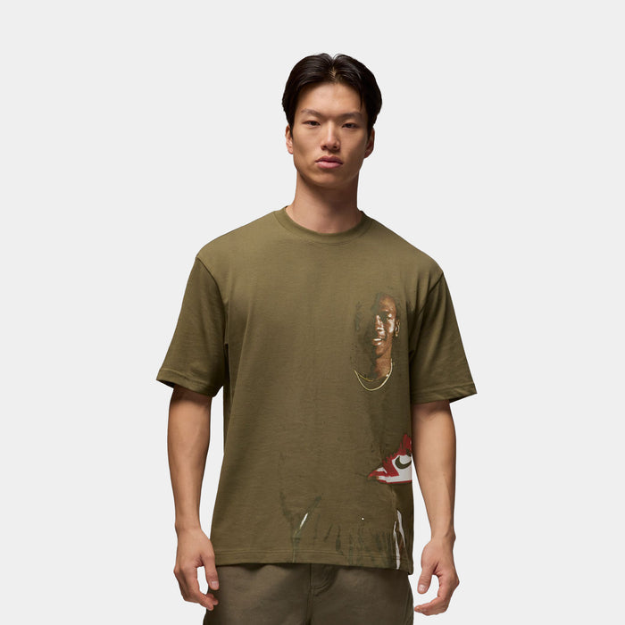 Statement 1985 Mens Short Sleeve Shirt (Olive/Red)