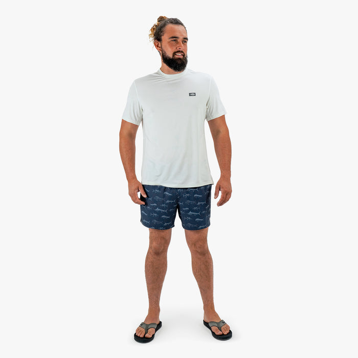 Deep Navy $Model is 6'4, 220lbs Size XL$