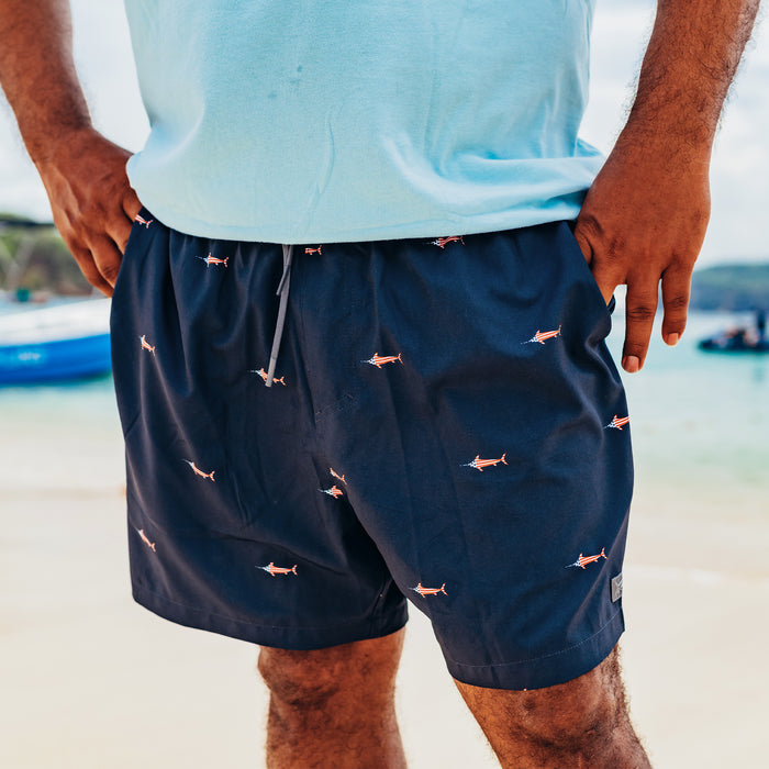 Navy $Model is 6' 155lbs Size S$