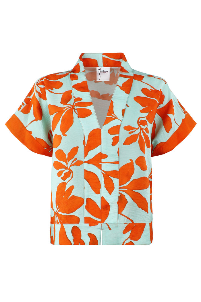 Suki Popover Top Hawaiian Punch Print