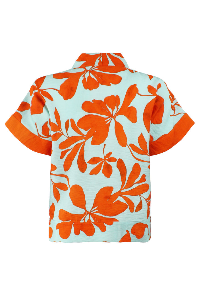 Suki Popover Top Hawaiian Punch Print
