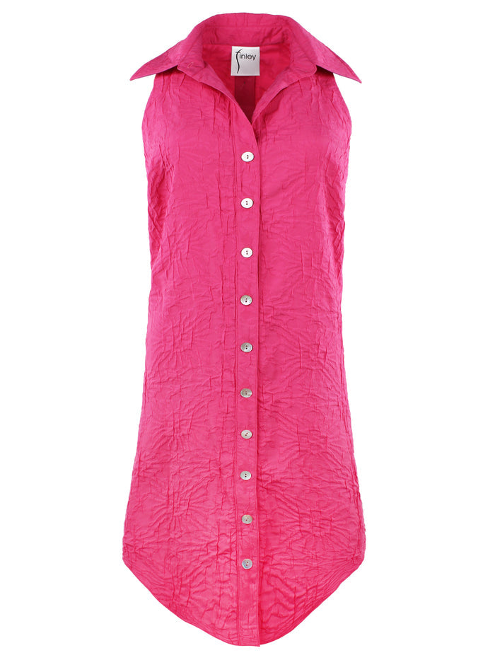 Swing Dress Pink Textured Jacquard