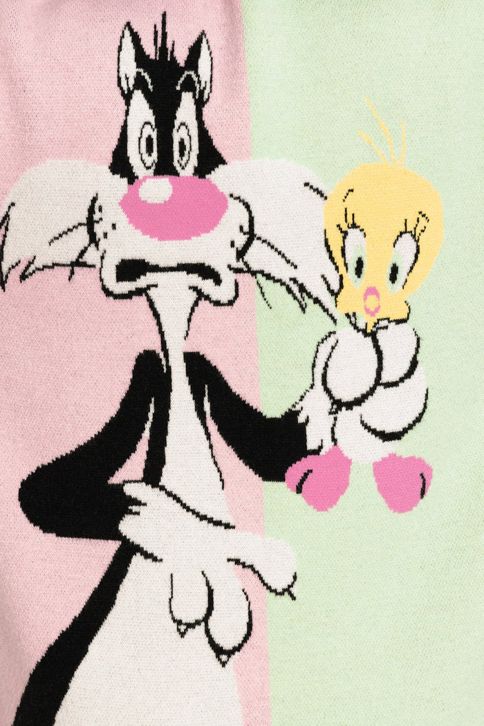 BlackMilk Clothing x Warner Brothers Looney Tunes - Sylvester And Tweety Roll Neck Sweater - Warner Bros. Merchandise - Collaboration apparel - Licenced.